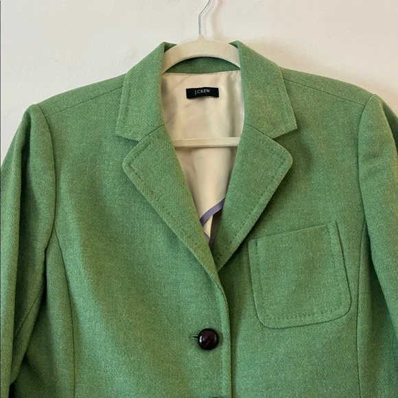 Vintage J Crew Scotland Wool Robert Noble Green Button Blazer Women’s 6 Small